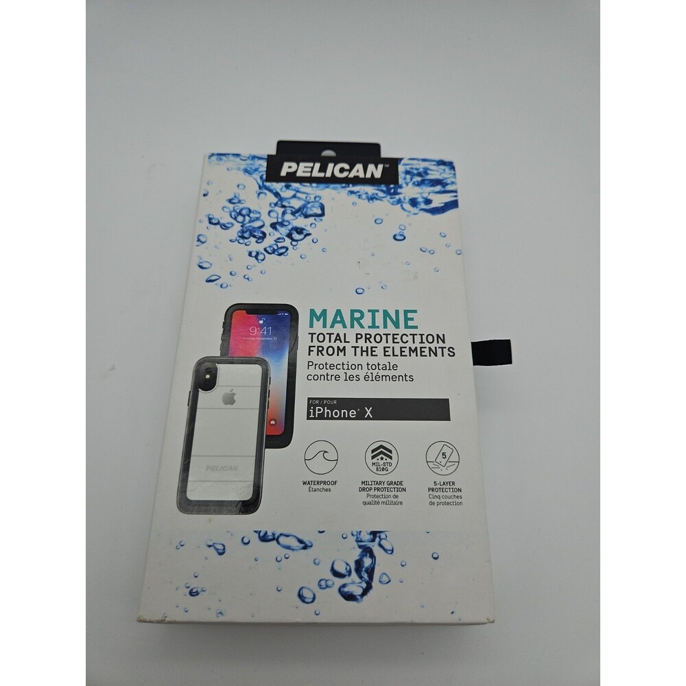 Pelican Marine Waterproof Case for iPhone X - Clear | Full Body Protective Cover
